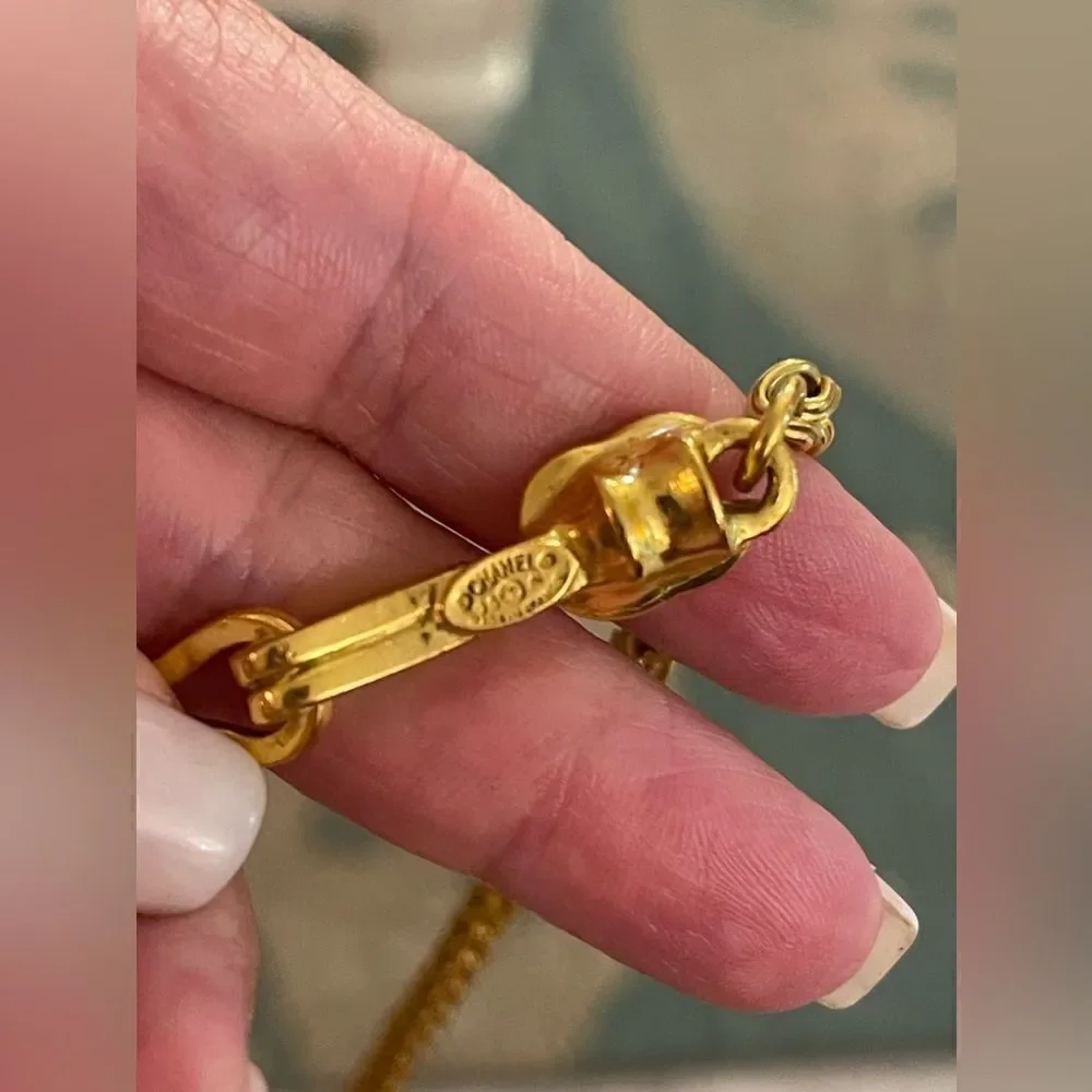 Chanel Coco Mark Necklace Vintage Pendant Gold Plated Made In France 1996 - Picture 6 of 7